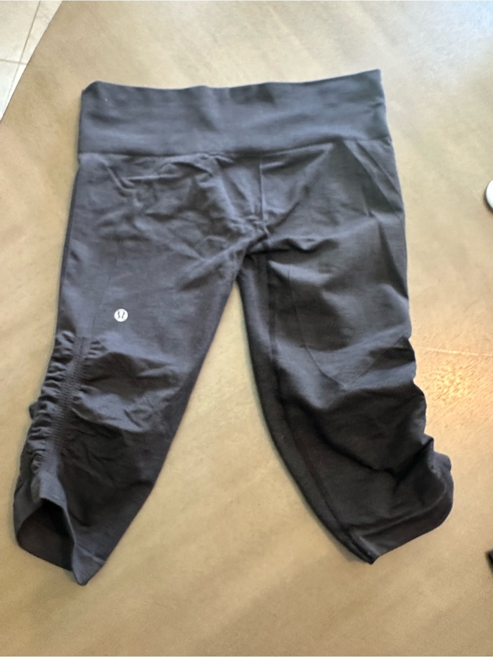 lululemon athletica Black Cropped Leggings with Side Ruching